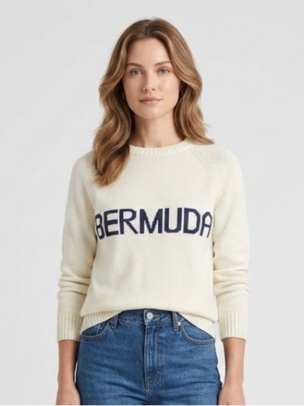 ELLSWORTH & IVEY | Bermuda Cropped Crew Knit Sweater
